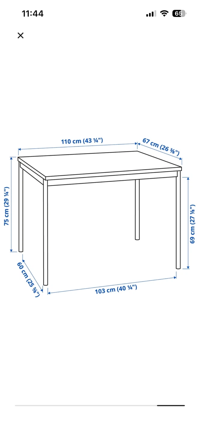 IKEA Black Dining Table (43x26 in) - photo 3