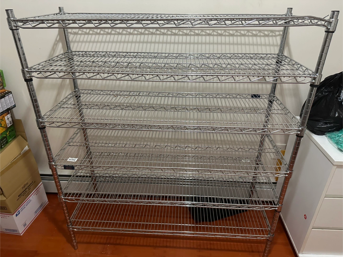 Chrome Metal Wire Shelf Rack - 6 Tier