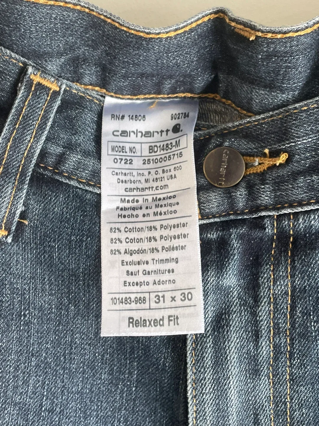 Carhartt Relaxed Fit Jeans 31x30 image indicator(3)