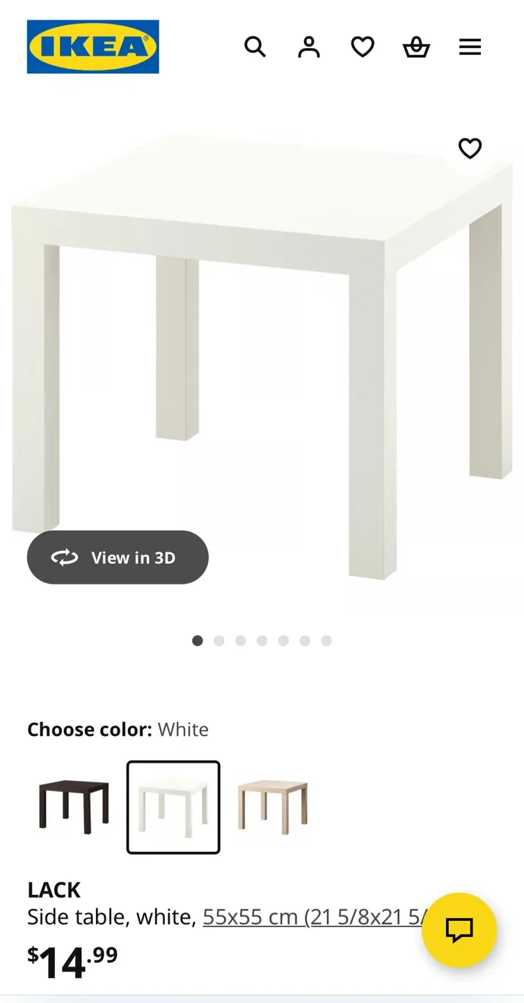IKEA Lack Side Table - White - 55x55 cm