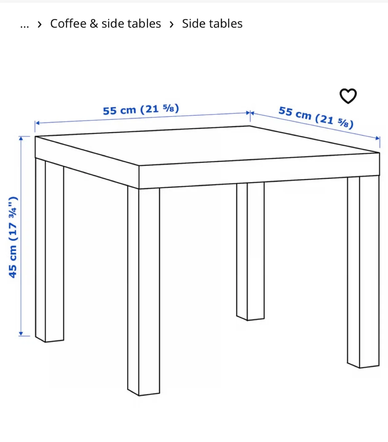 IKEA Lack Side Table - White - 55x55 cm image indicator(2)