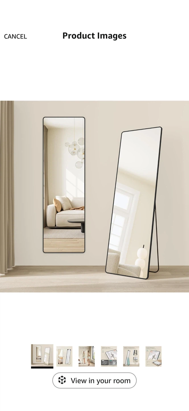 Full Length Mirror - 63" x 20" - photo 2