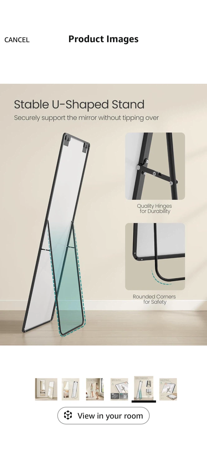 Full Length Mirror - 63" x 20" - photo 4