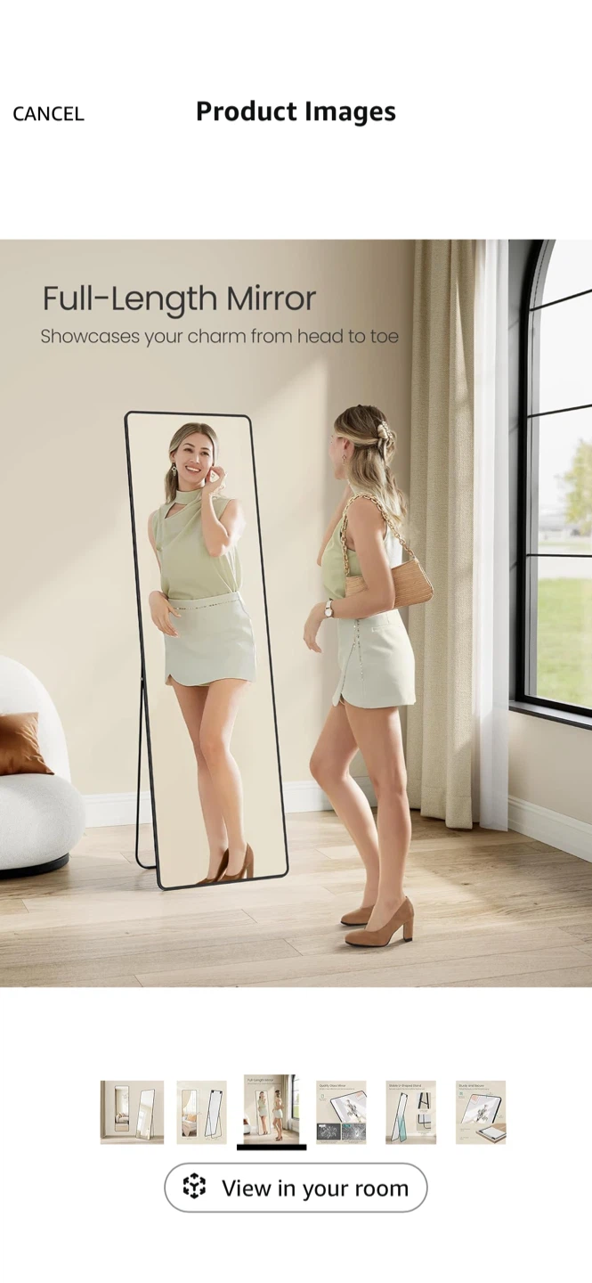 Full Length Mirror - 63" x 20" - photo 3