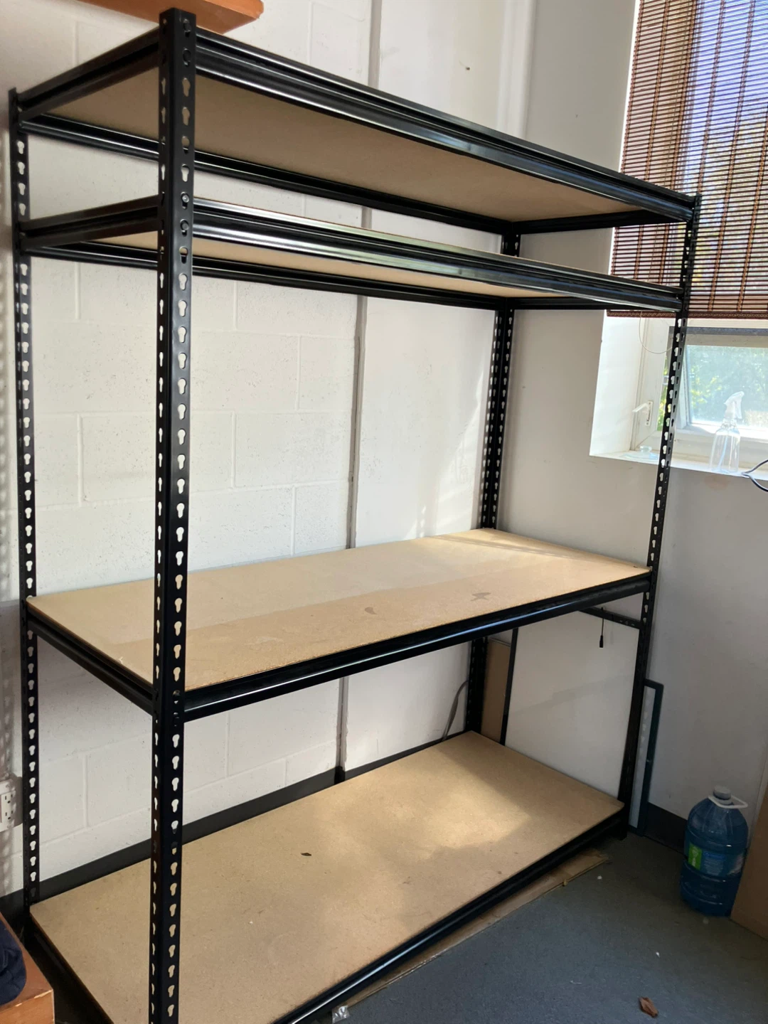 Uline Black Metal Shelving Unit