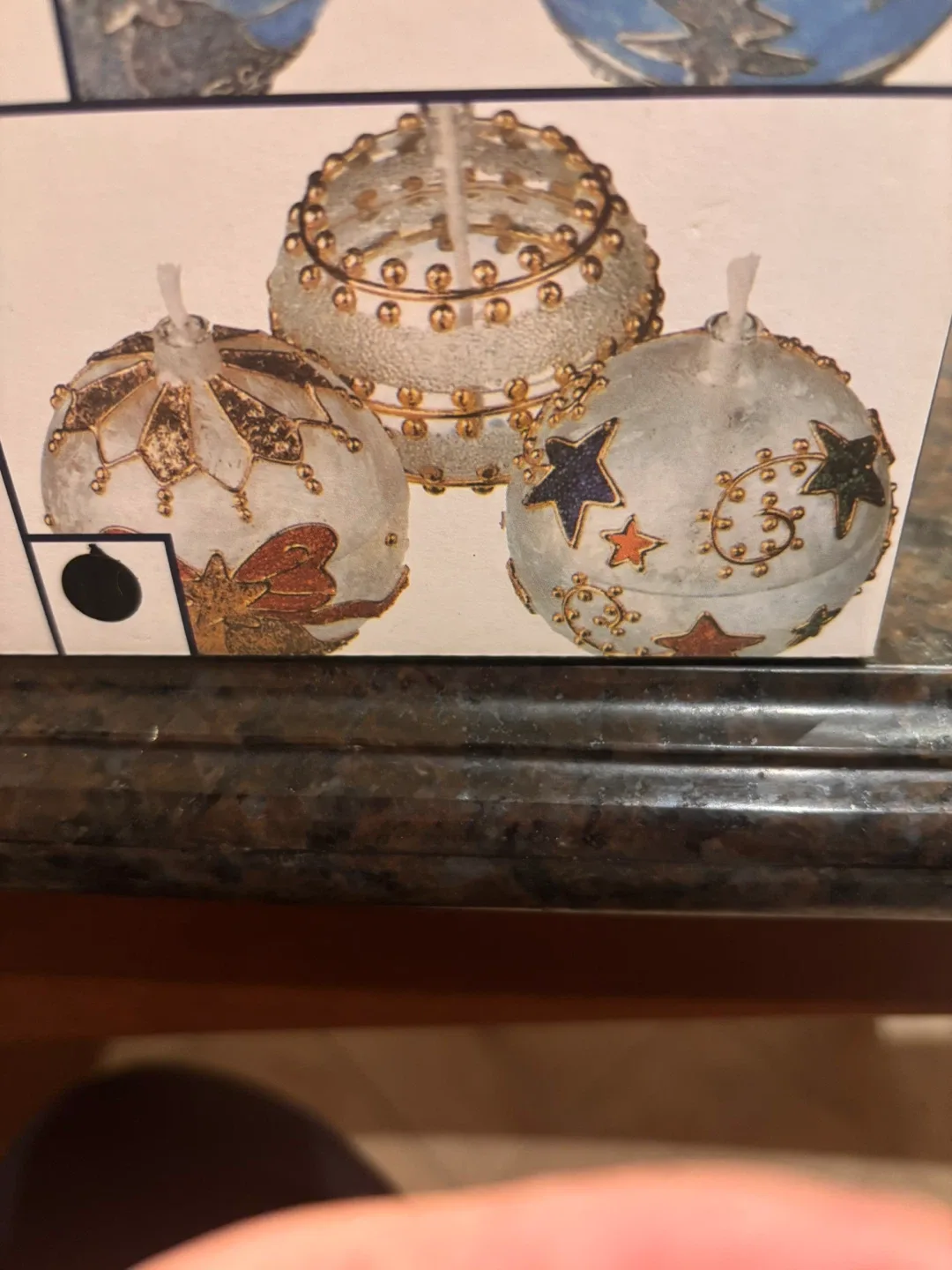 3 Vintage Xmas Glass Oil Lamps (balls)🥕 image indicator(5)