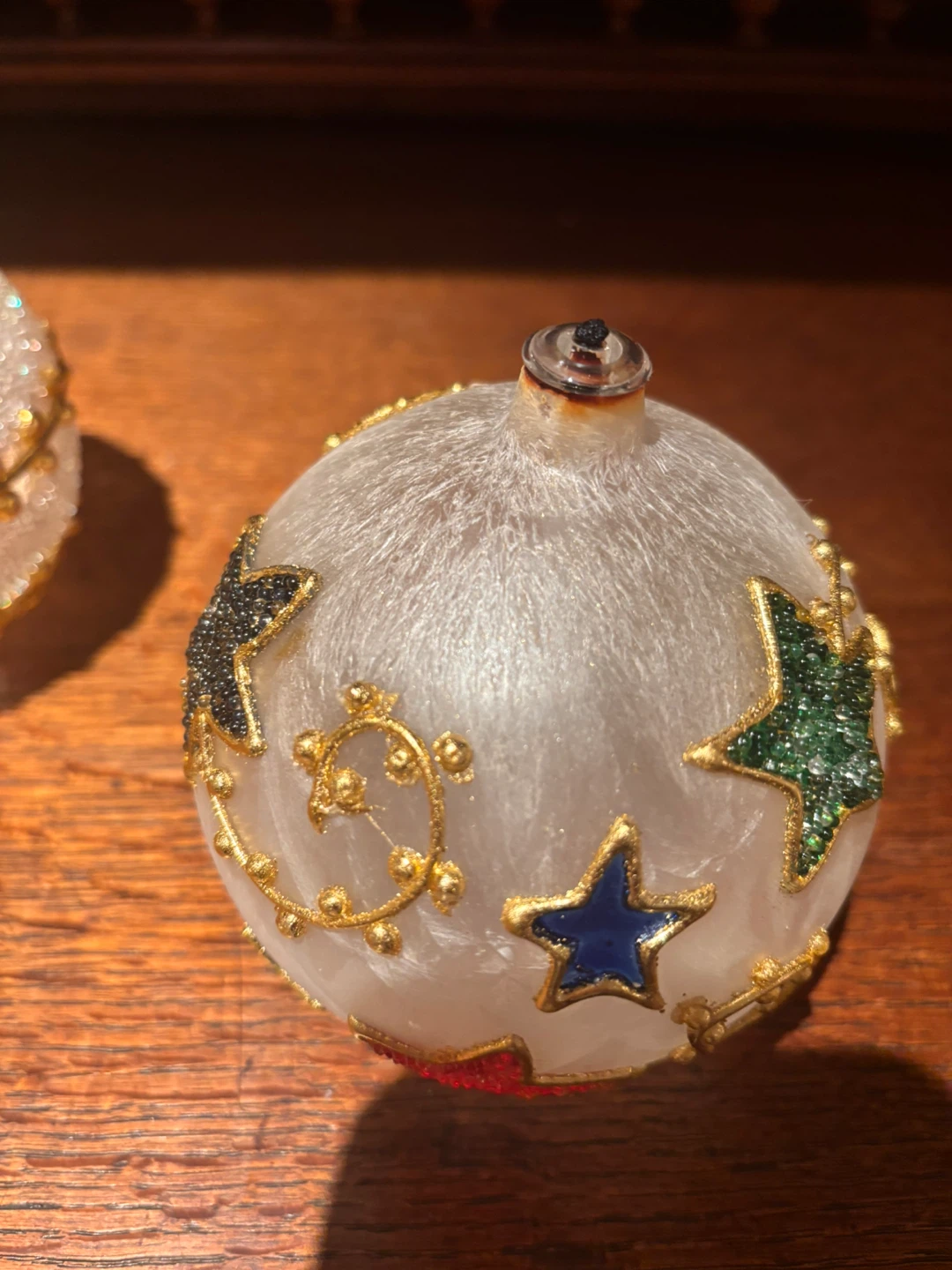 3 Vintage Xmas Glass Oil Lamps (balls)🥕 - photo 3