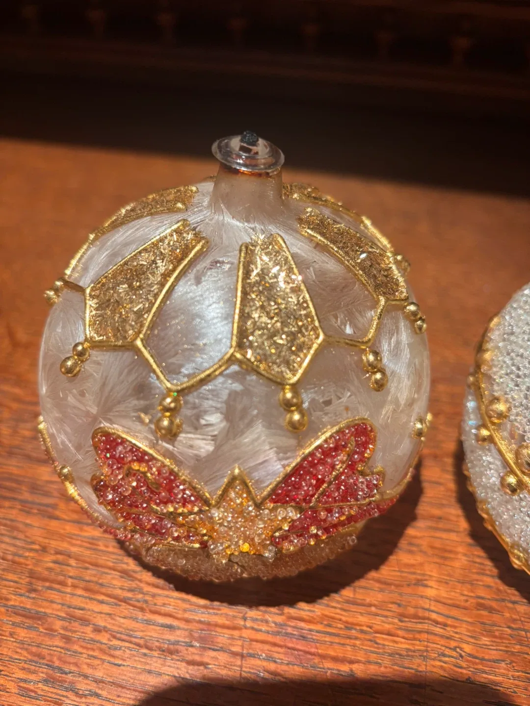 3 Vintage Xmas Glass Oil Lamps (balls)🥕 image indicator(2)