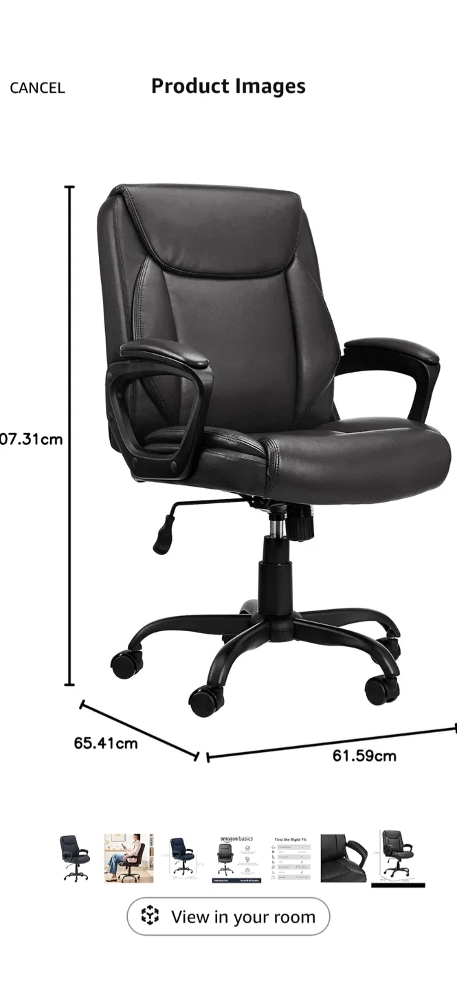 AmazonBasics Mid-Back Black Office Chair