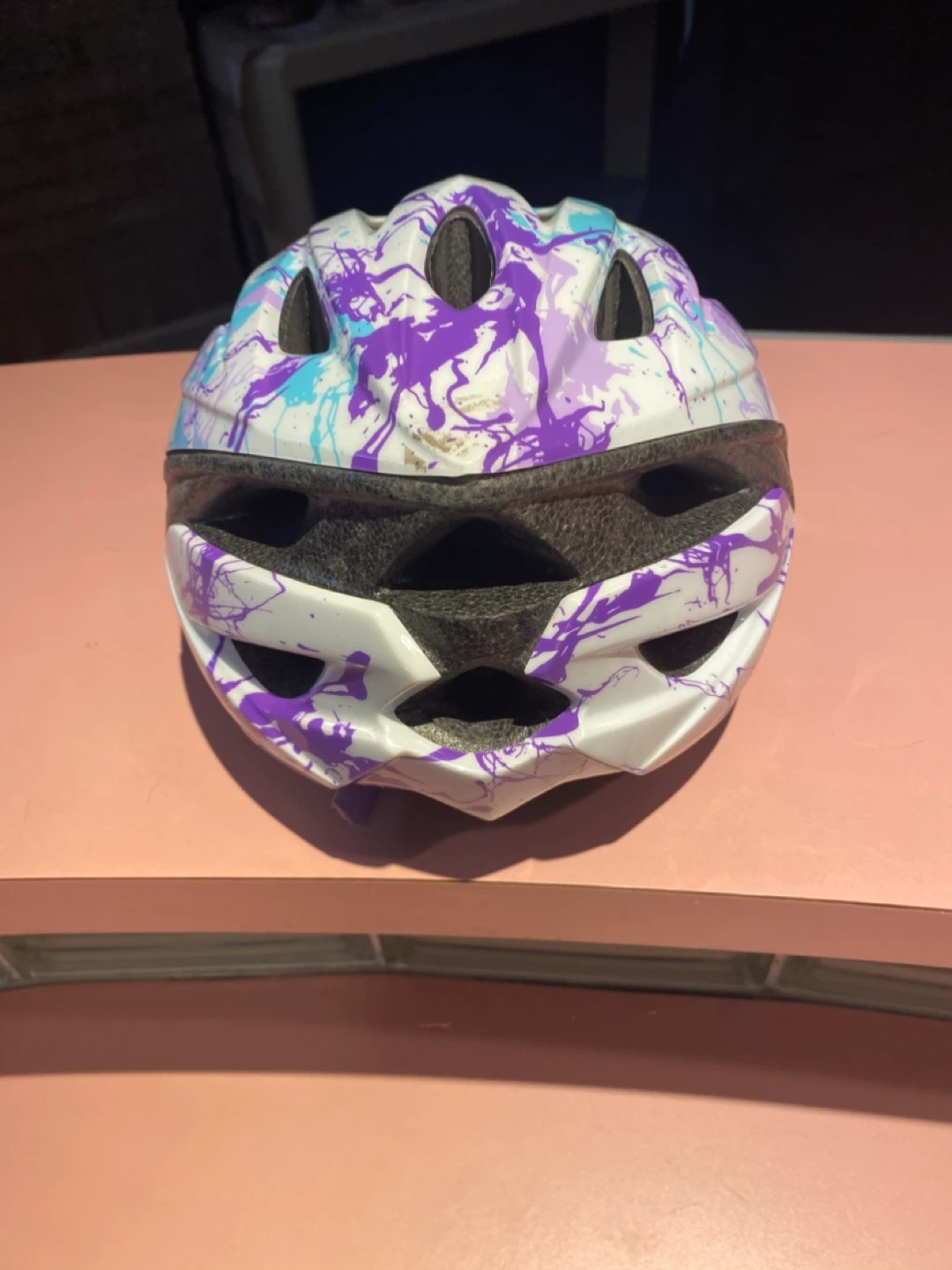 Kids' Bike Helmet - White, Purple, Blue