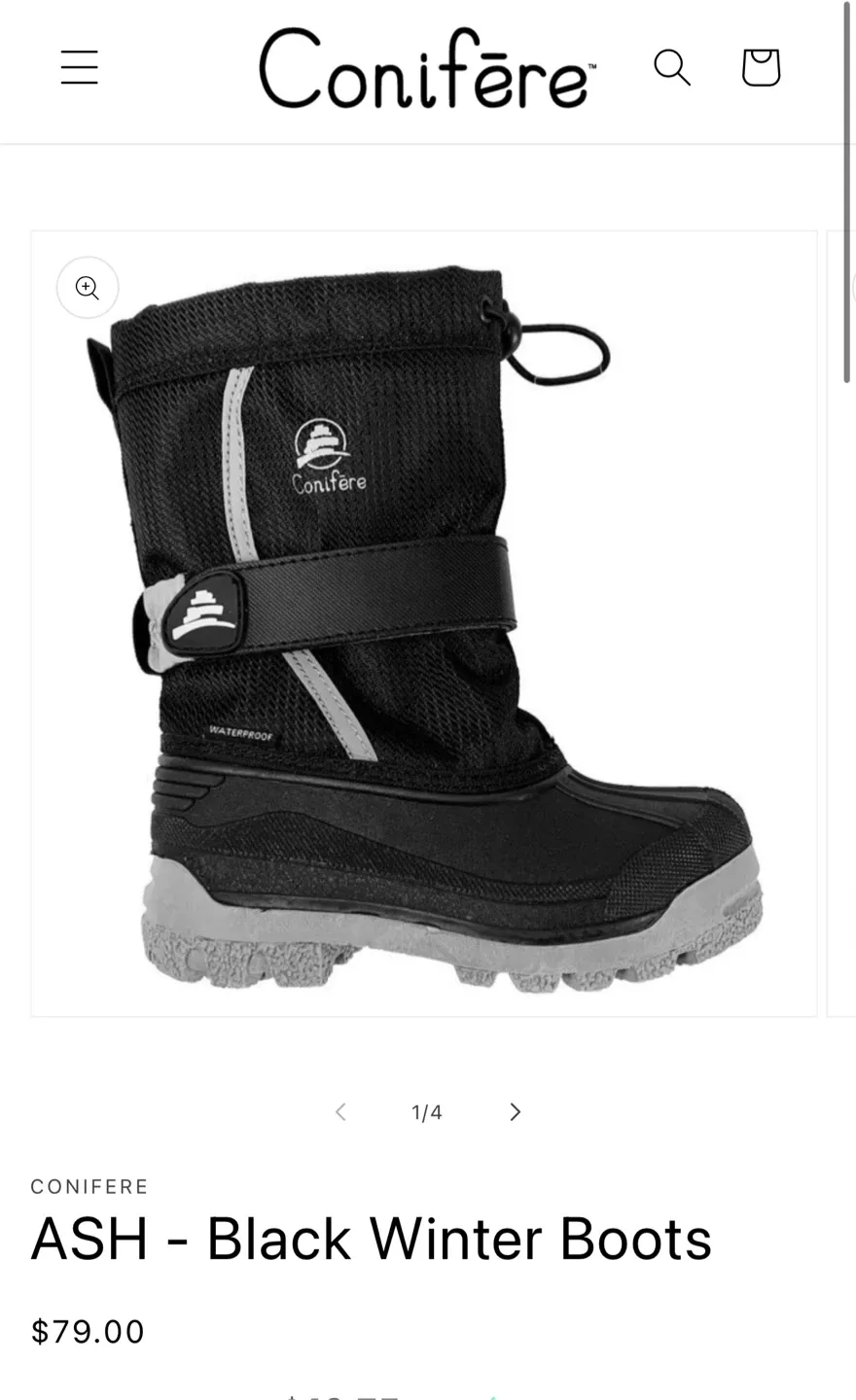 Conifere Ash-Black Winter Boots - Size 6 image indicator(5)