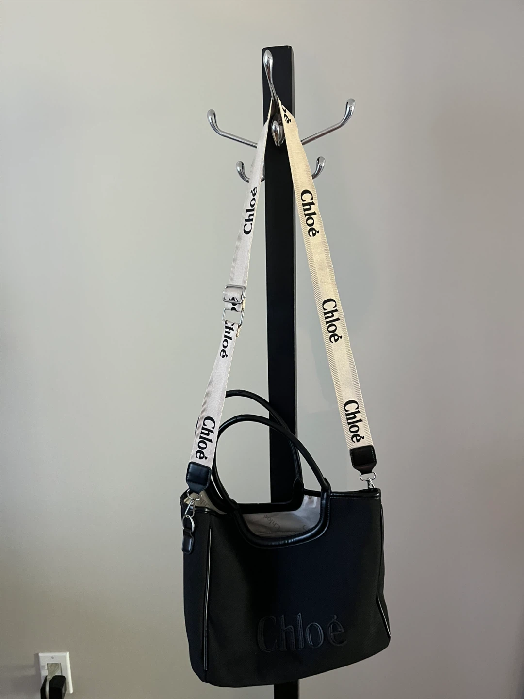 Black Tote Bag with Strap