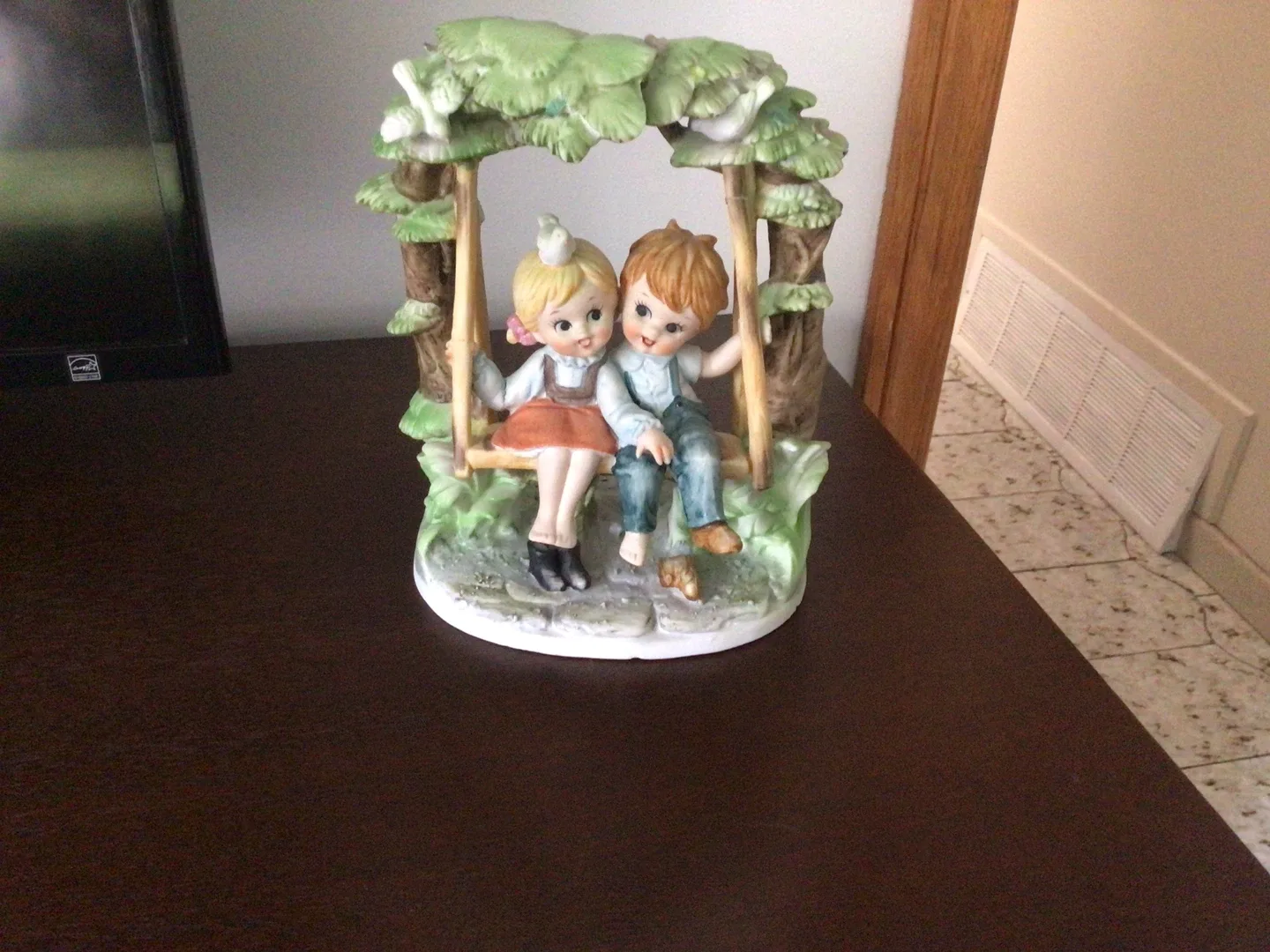 Vintage Boy and Girl on Swing Figurine image indicator(2)