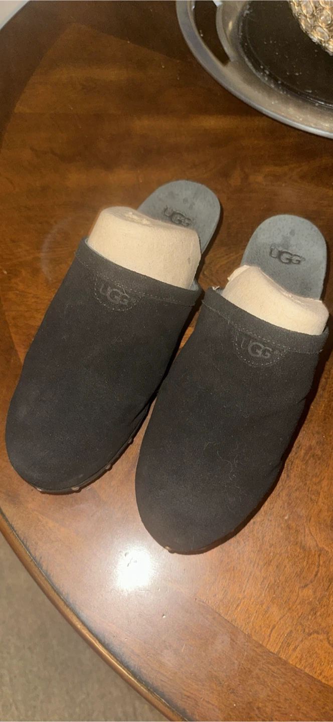UGG Black Suede Clogs