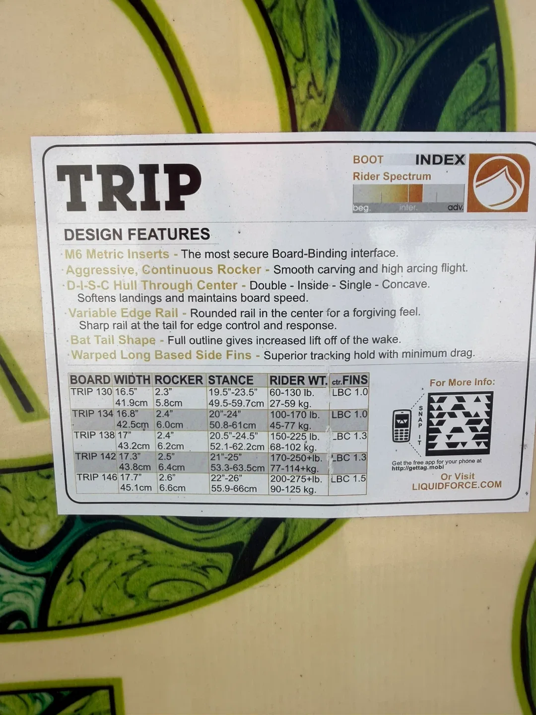 Liquid Force Trip Wakeboard 138 image indicator(2)