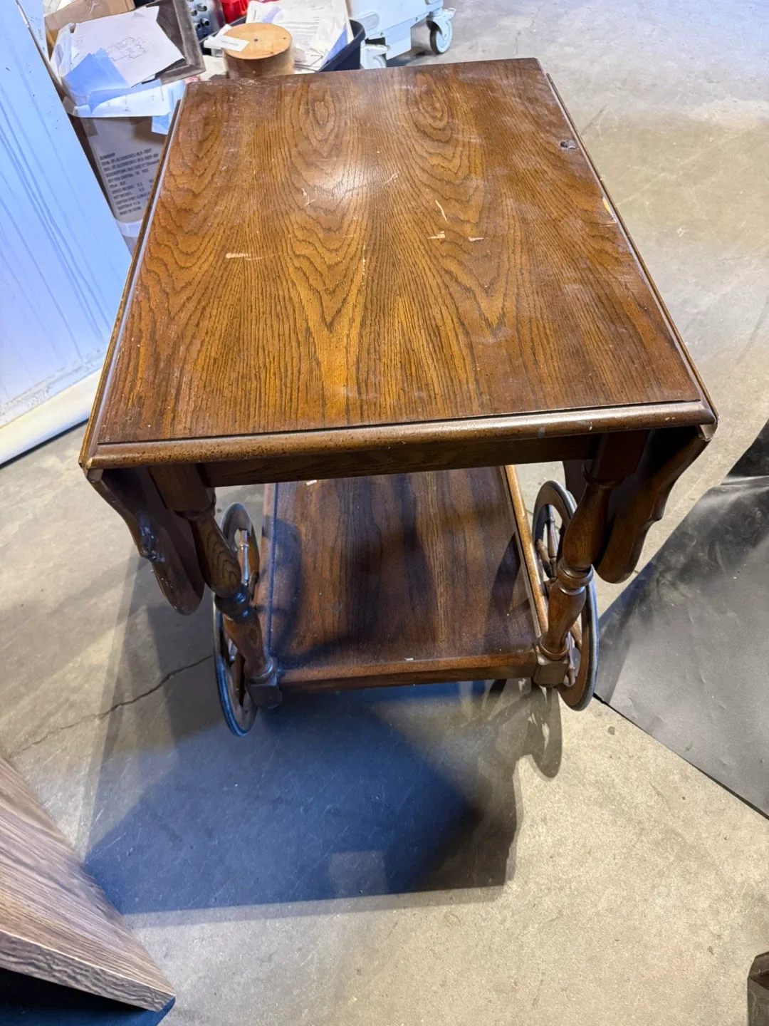 Vintage Wooden Tea Cart thumbnail