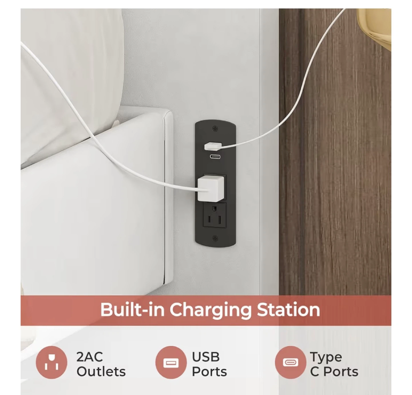 Smart RGB LED Bed Frame with Charging Station - photo 4