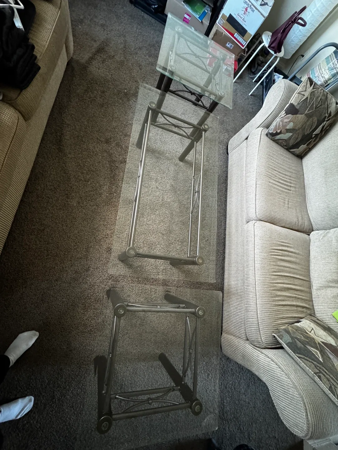 *Moving out sale!* - Glass Top Coffee Table and Two Side Tables thumbnail