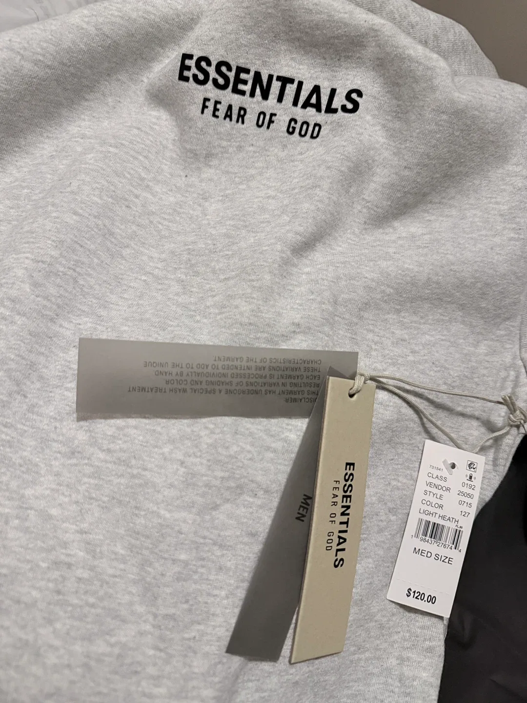 New Essentials Fear of God Hoodie - Light Heather, Size M image indicator(6)