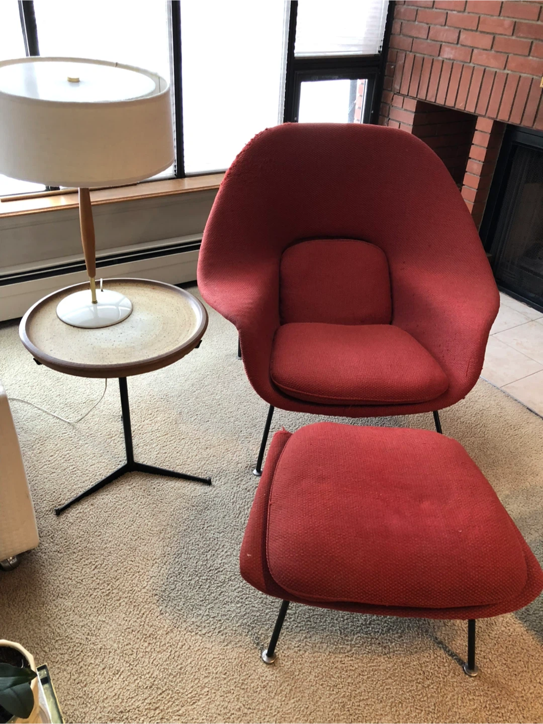 Womb Chair & Ottoman - Red
