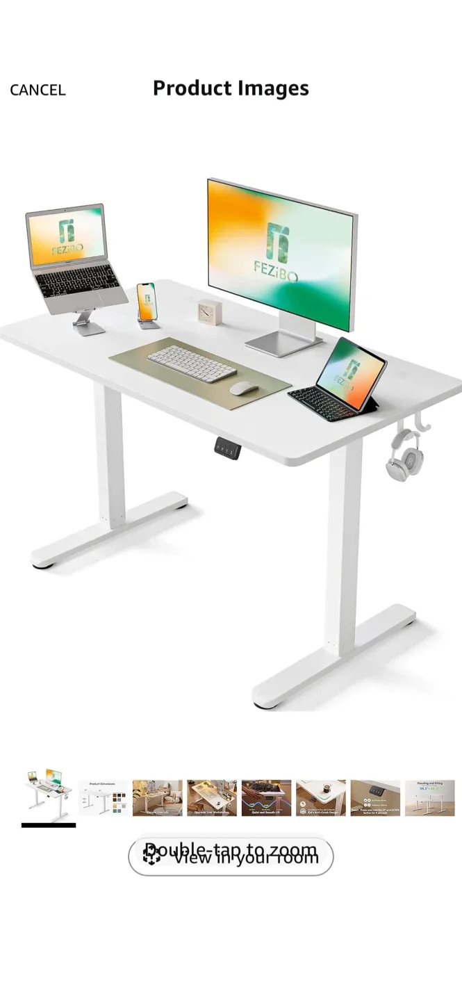 Electric Standing Desk 40x24 White