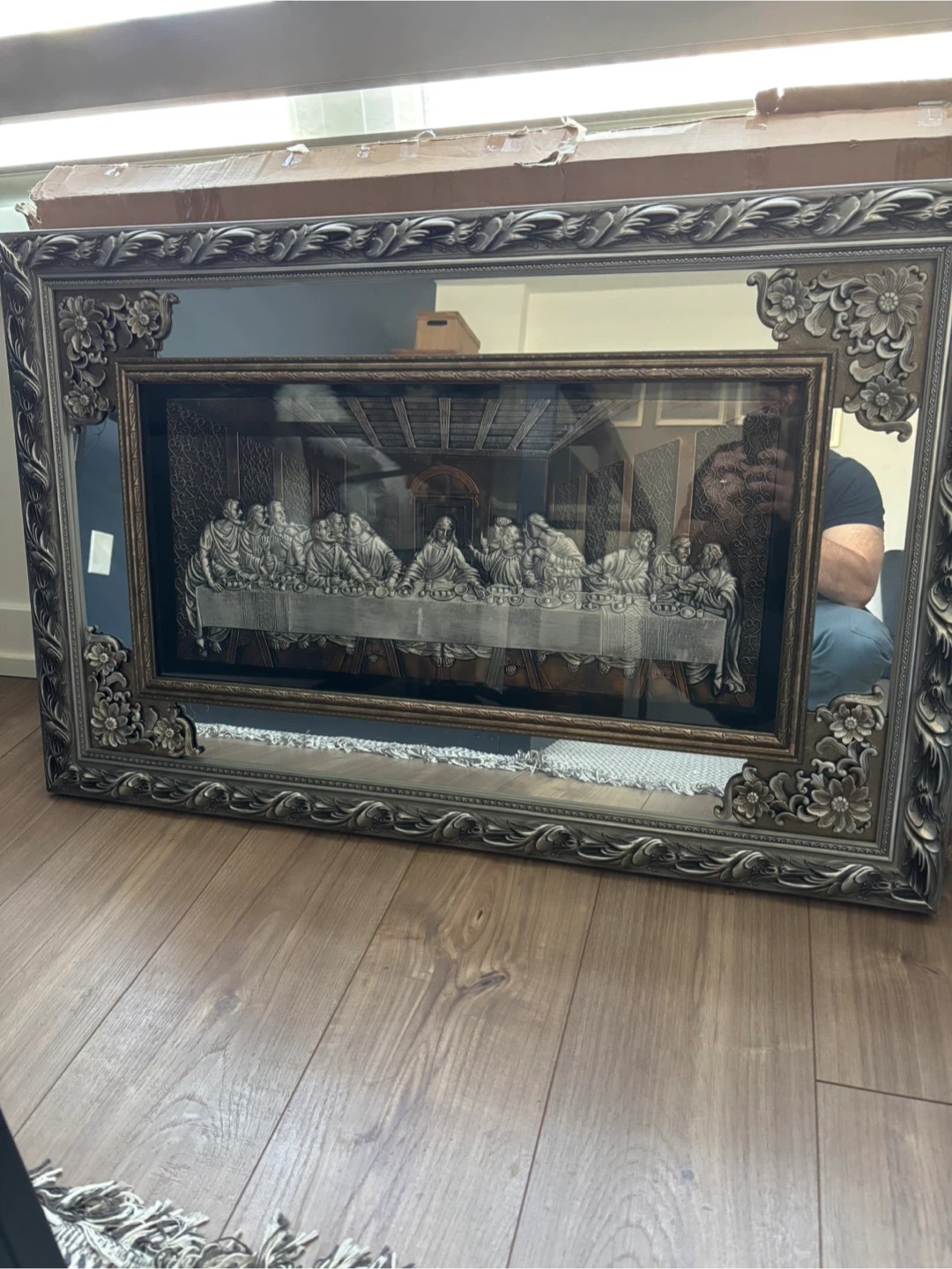 Framed Last Supper Embossed Art