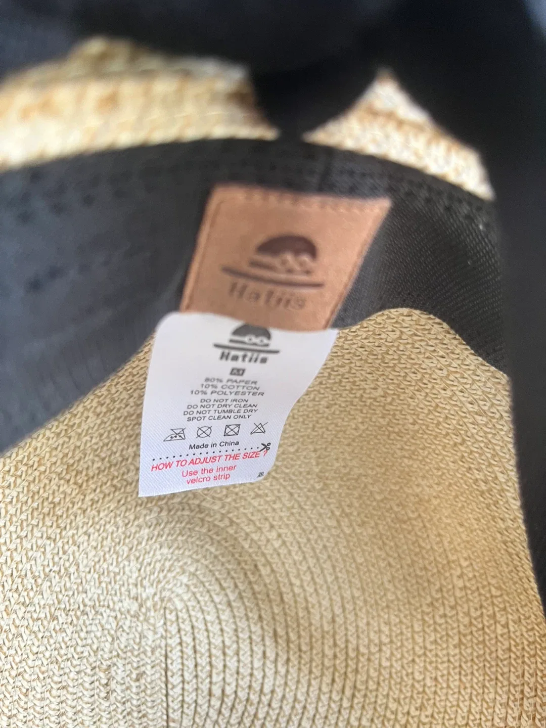 Hatiis Sun Hat - Beige with Black Ribbon image indicator(4)