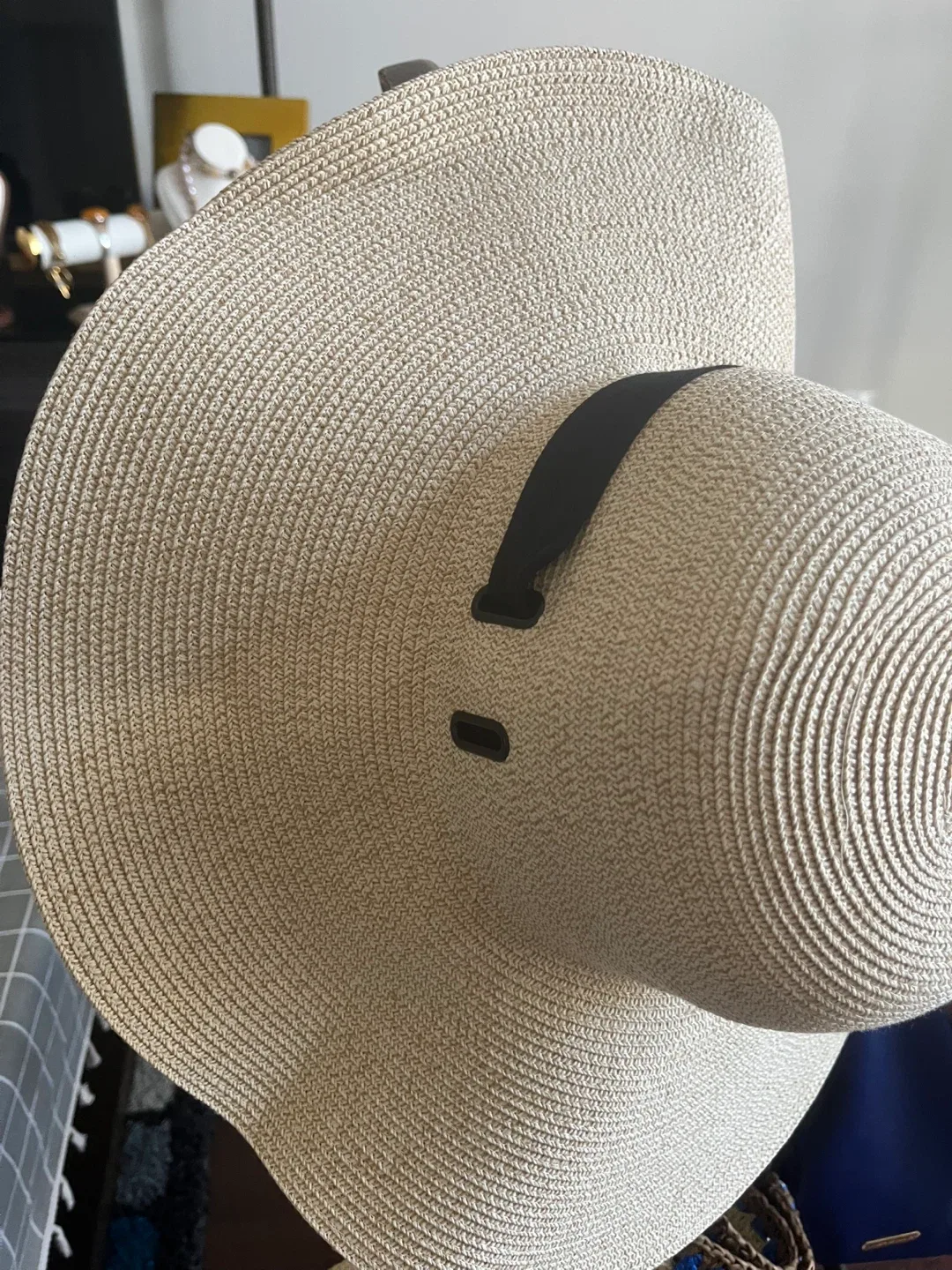 Hatiis Sun Hat - Beige with Black Ribbon image indicator(2)