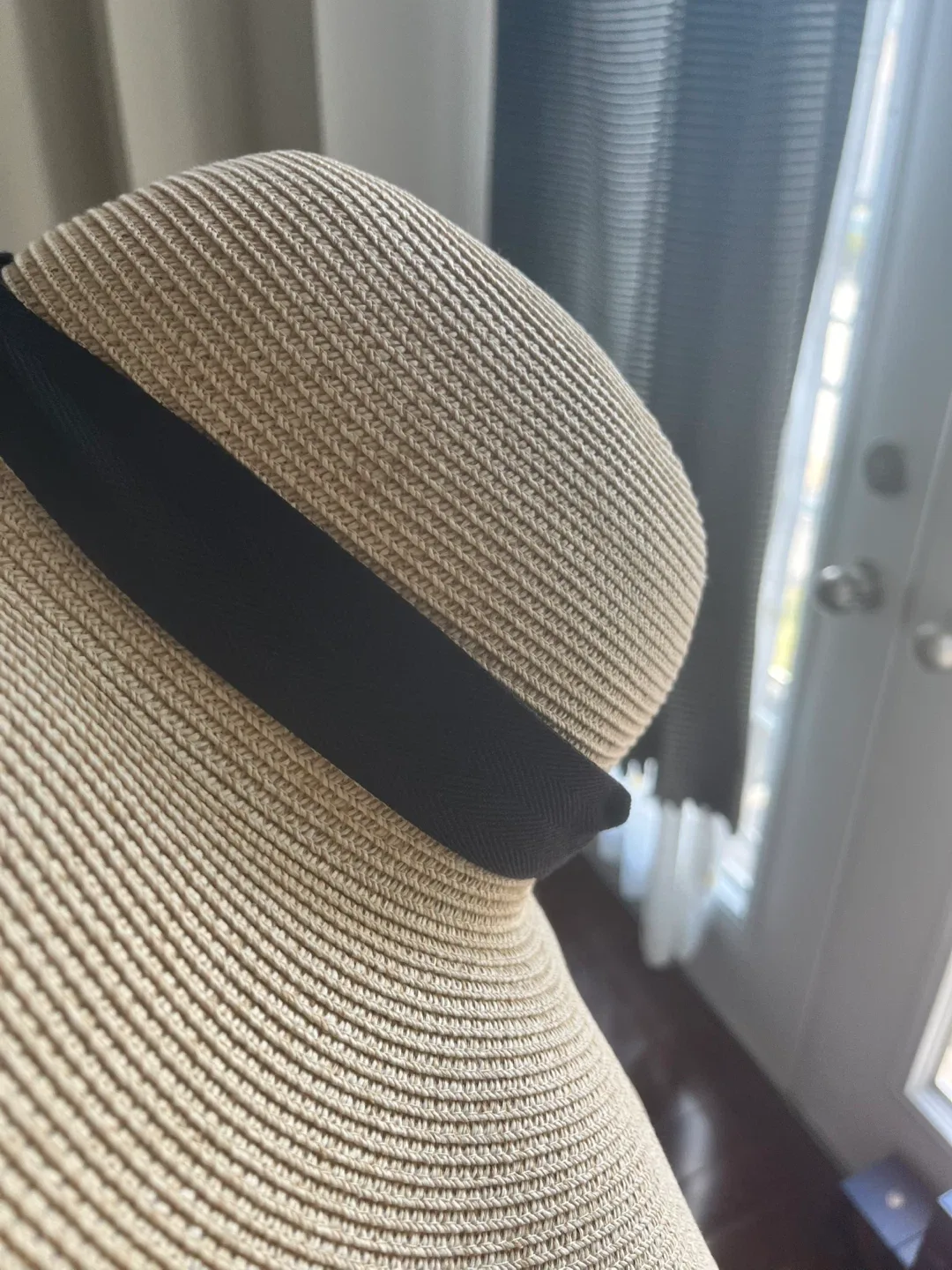 Hatiis Sun Hat - Beige with Black Ribbon image indicator(6)