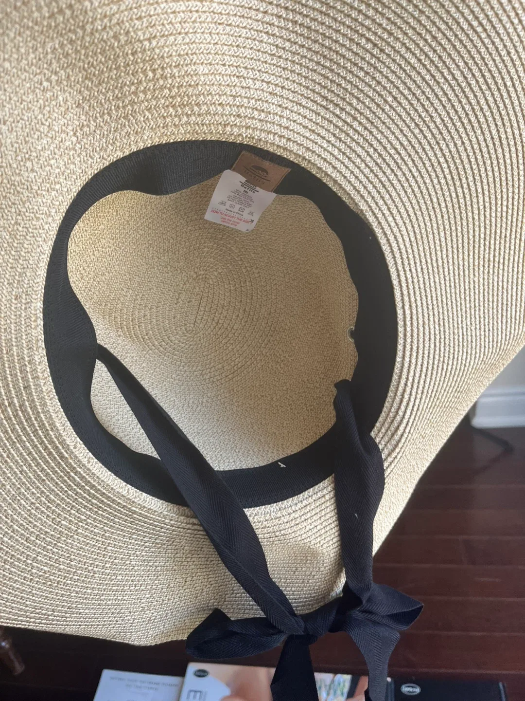Hatiis Sun Hat - Beige with Black Ribbon image indicator(3)