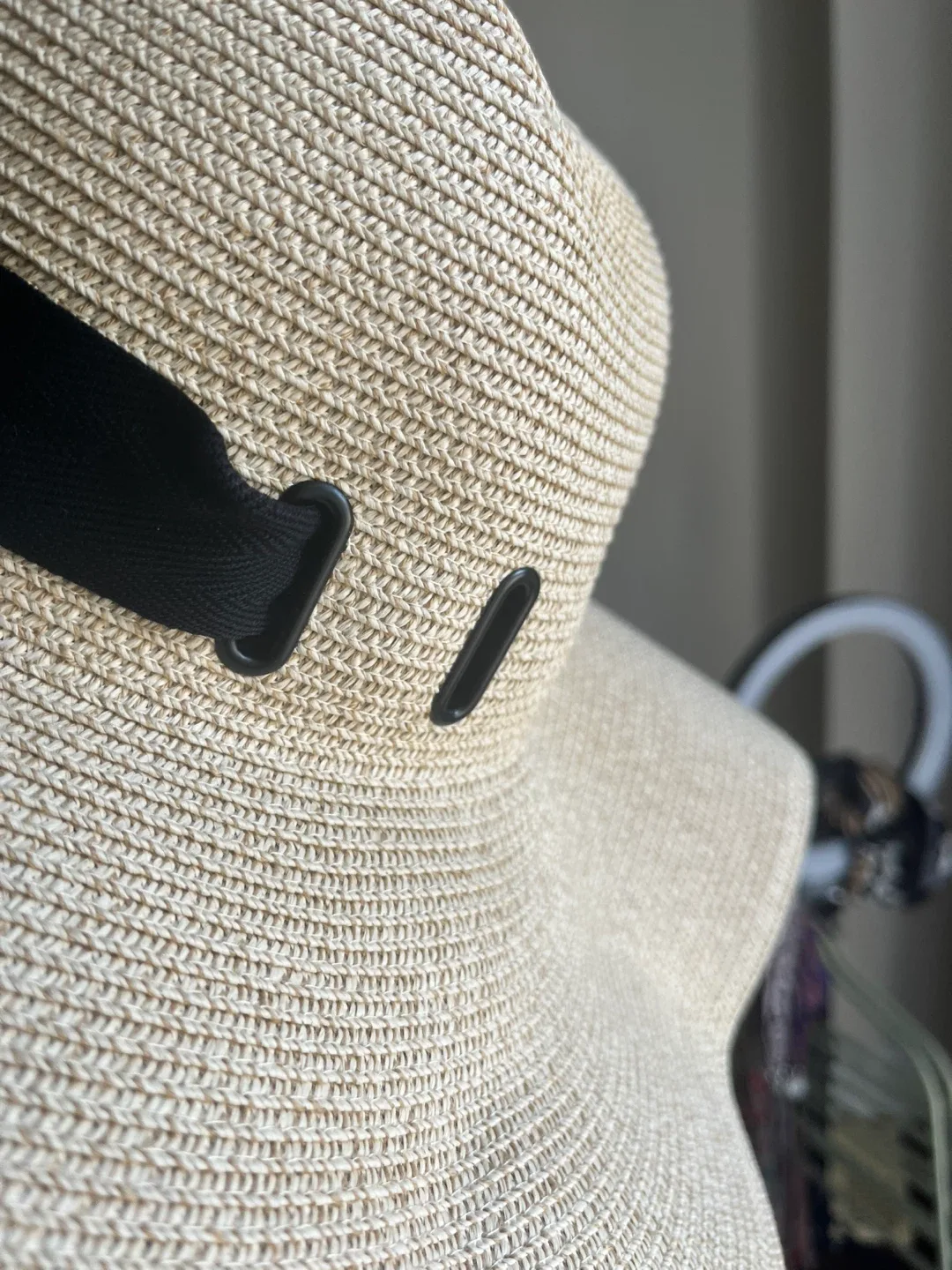 Hatiis Sun Hat - Beige with Black Ribbon image indicator(7)