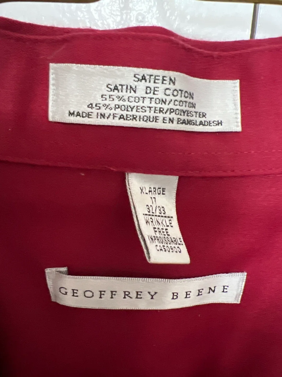 Geoffrey Beene Red Dress Shirt - XLarge image indicator(2)
