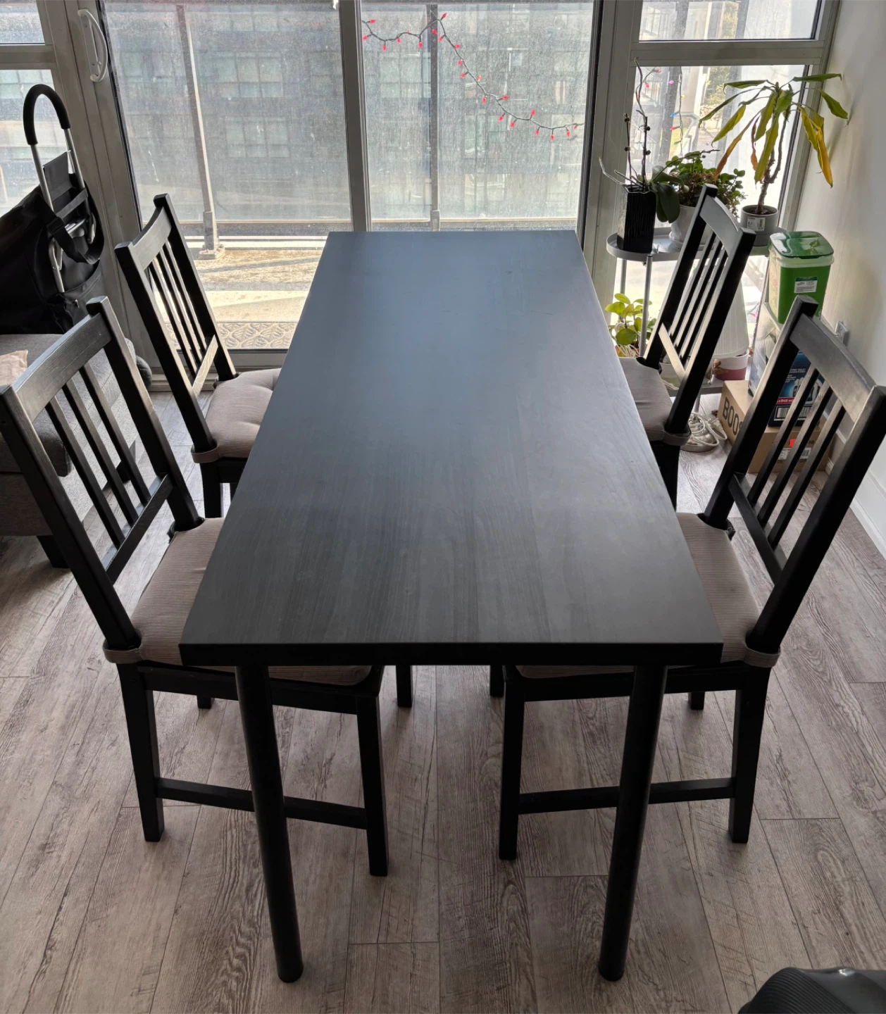 IKEA Dining Table/Chairs/4 Seat Cushions/Tablecloth - photo 2