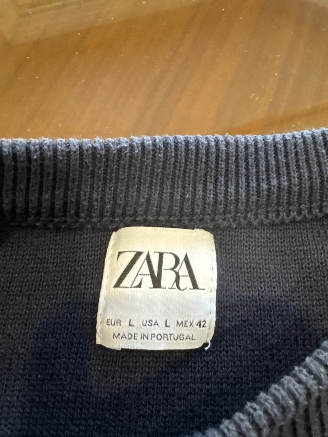 Zara Navy Blue Sweater - Size L image indicator(3)