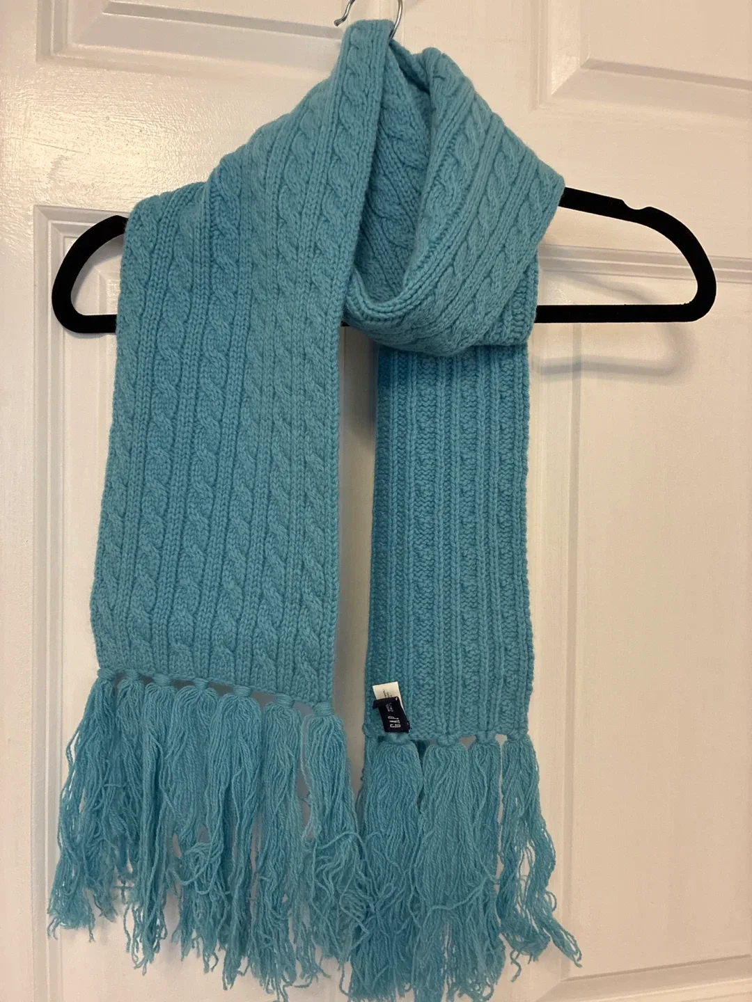 GAP Blue Knit Scarf with Tassels image indicator(2)