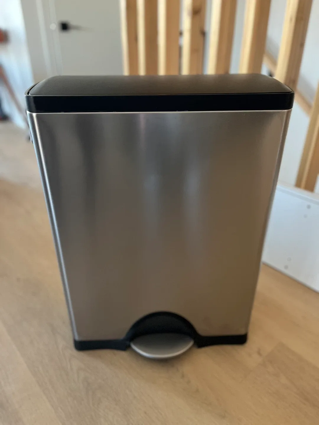 Simplehuman rectangular step trash can, stainless steel