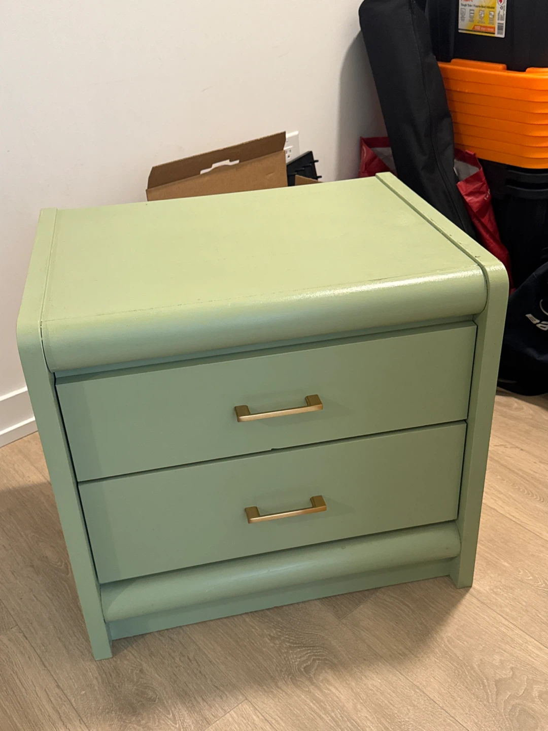 Green 2-Drawer Bedside Table