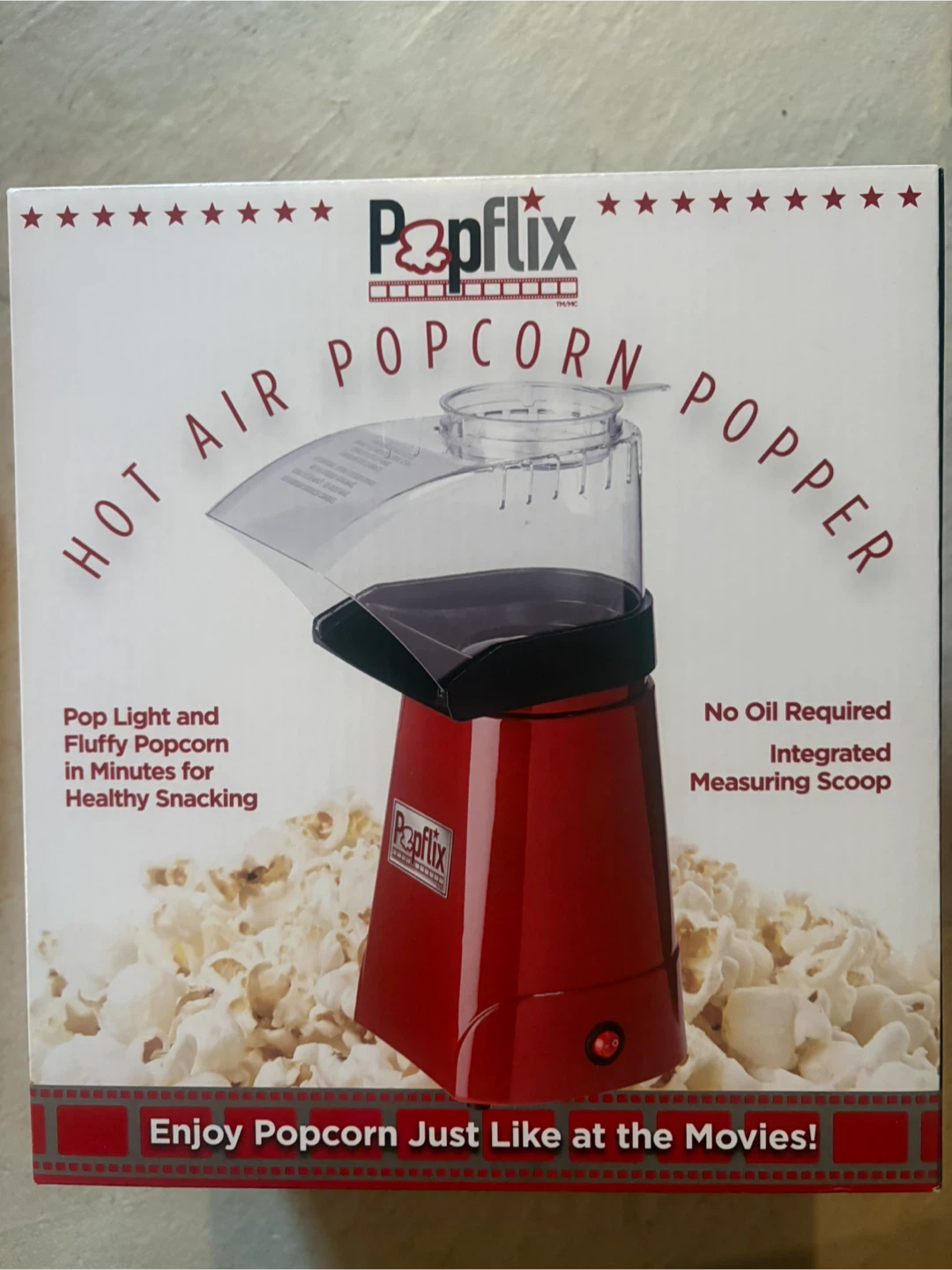 New Popflix Hot Air Popcorn Popper
