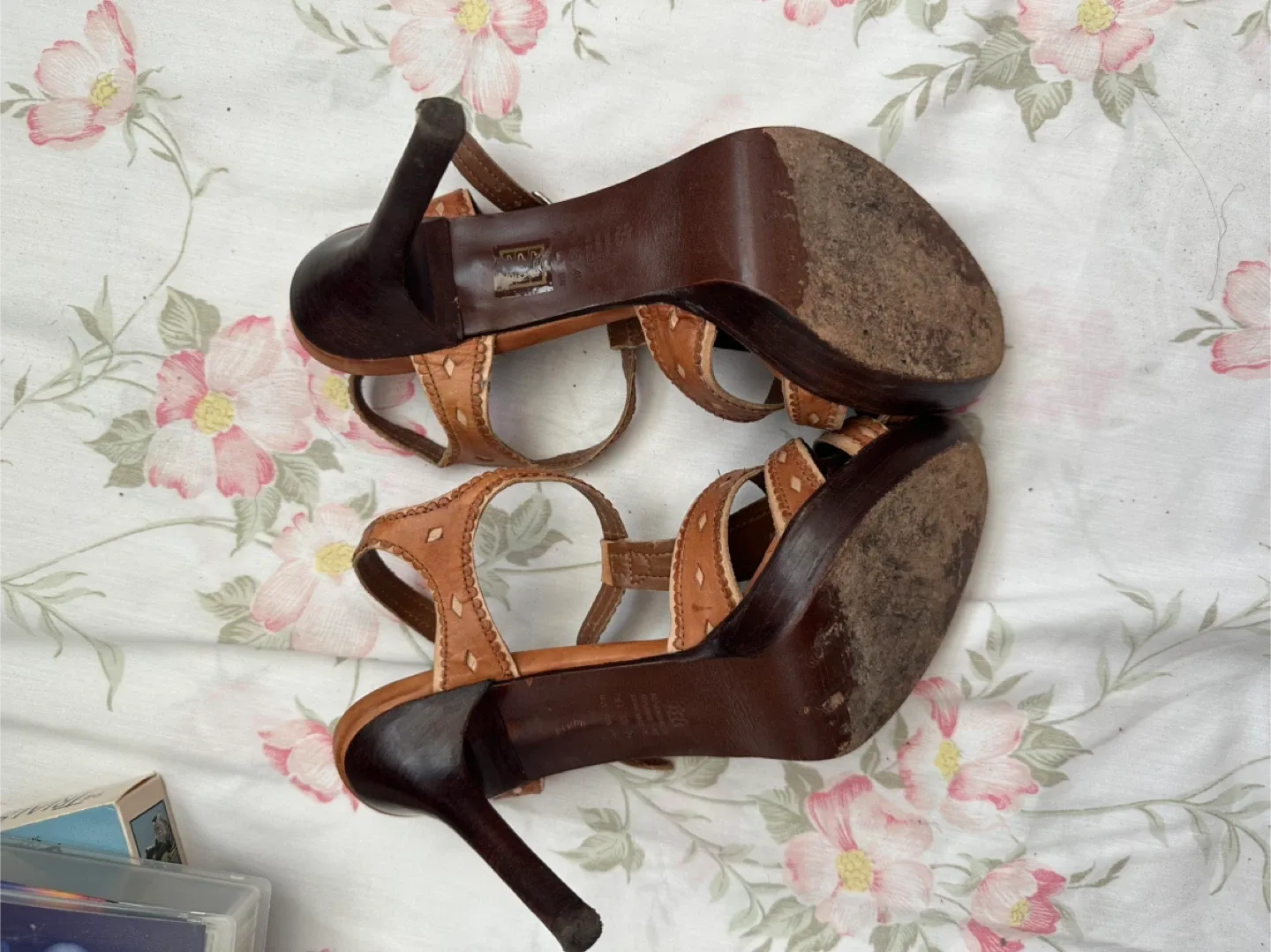 Aldo Brown Leather Heels with Straps, Size 7 image indicator(3)