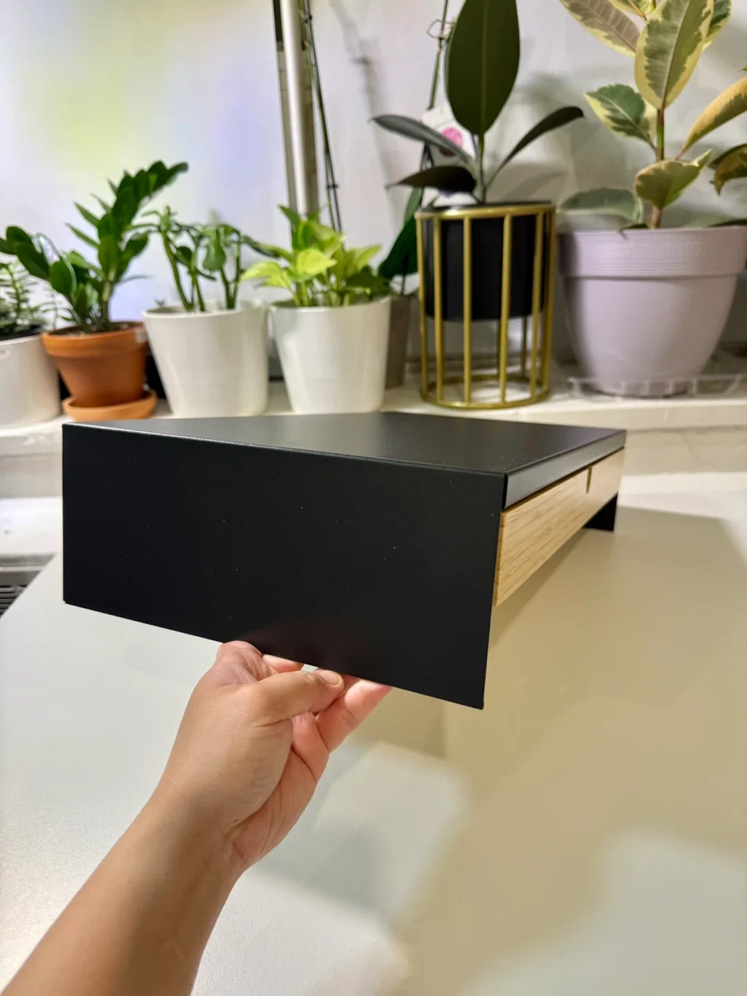 IKEA Elloven Monitor Stand with Drawer - Black image indicator(5)