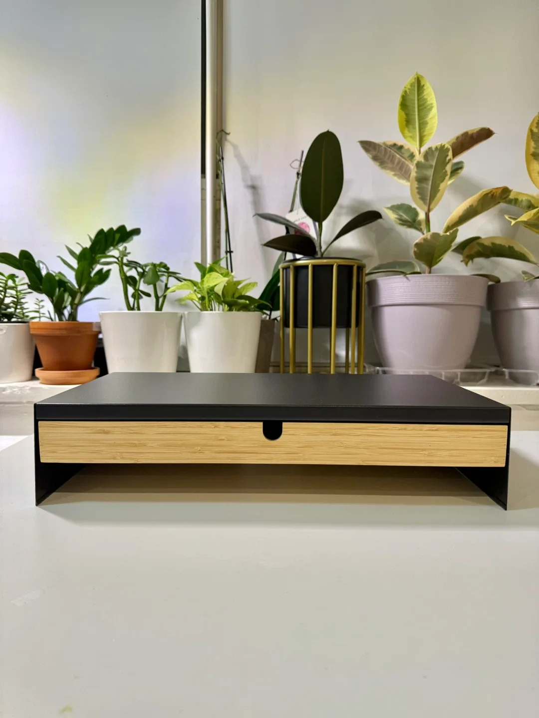 IKEA Elloven Monitor Stand with Drawer - Black image indicator(2)