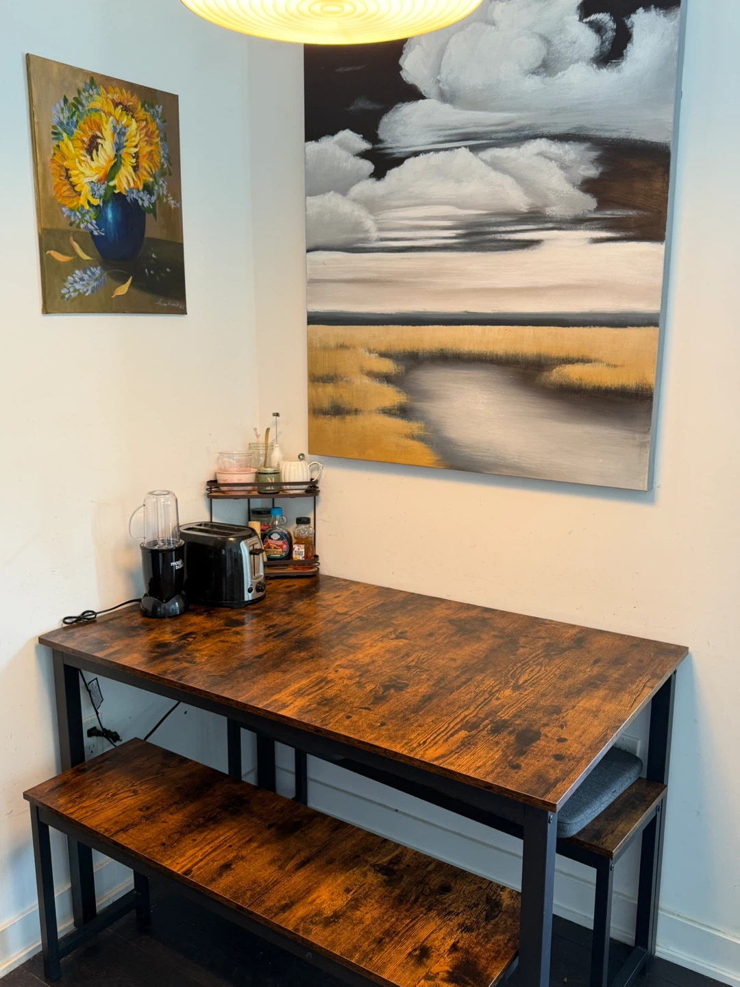 Dining Table Set with Benches - photo 2