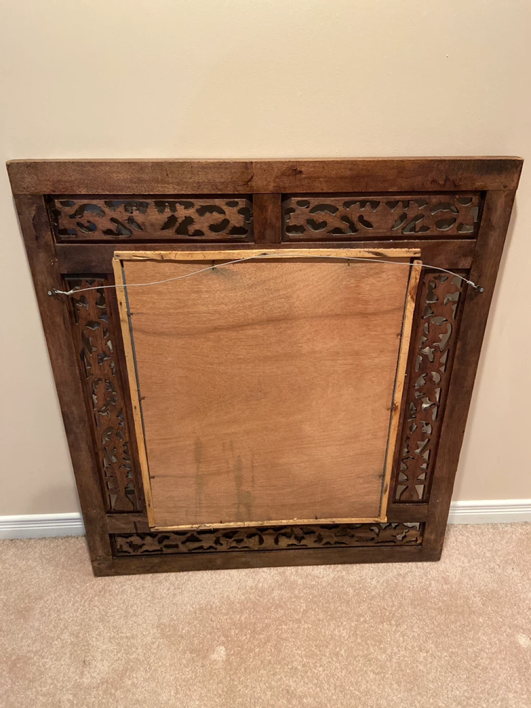 Carved Wood Mirror with Shutters - photo 4