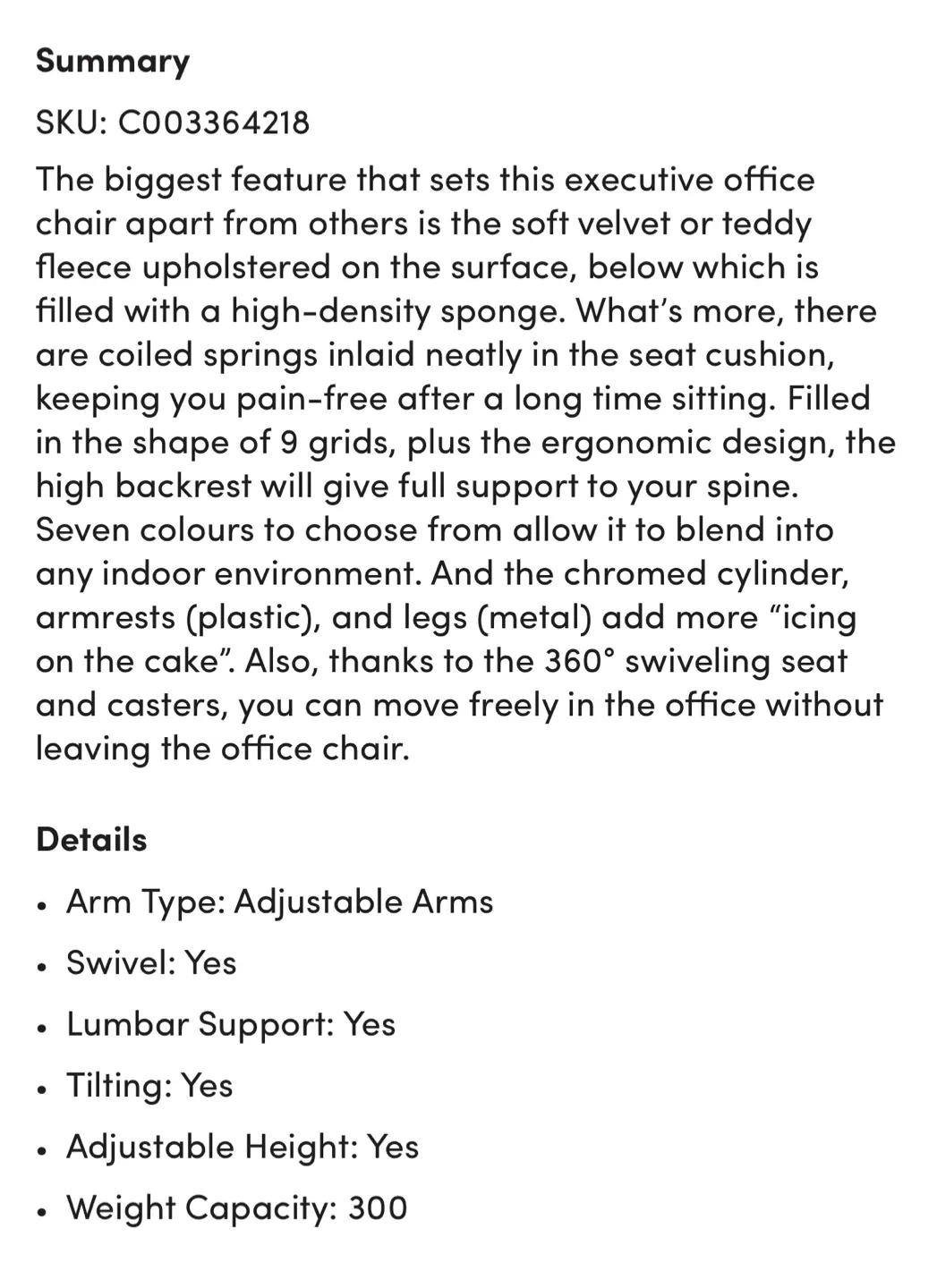 Ergonomic Grey Cushioned Office Chair image indicator(7)