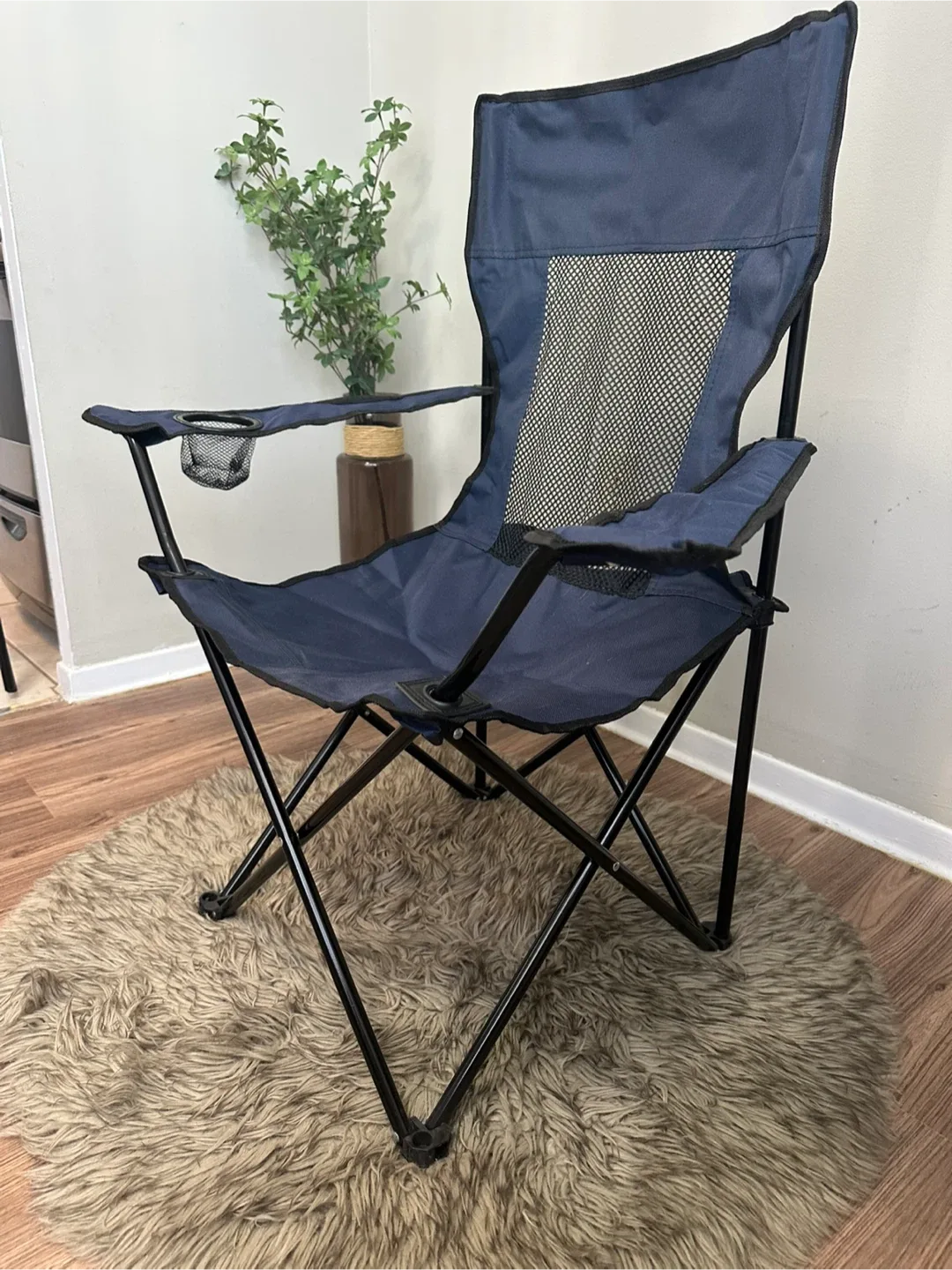 Folding Camp Chair with Cup Holder (Blue) image indicator(2)