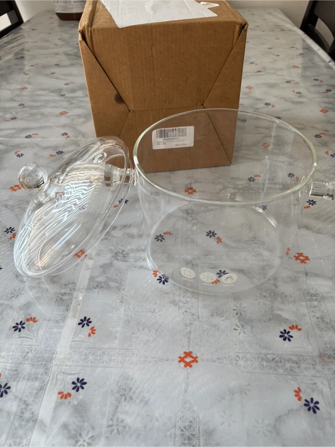 Simmer Pot 2.3L / 81oz Clear Heat-Resistant Glass Pot with Lid image indicator(2)