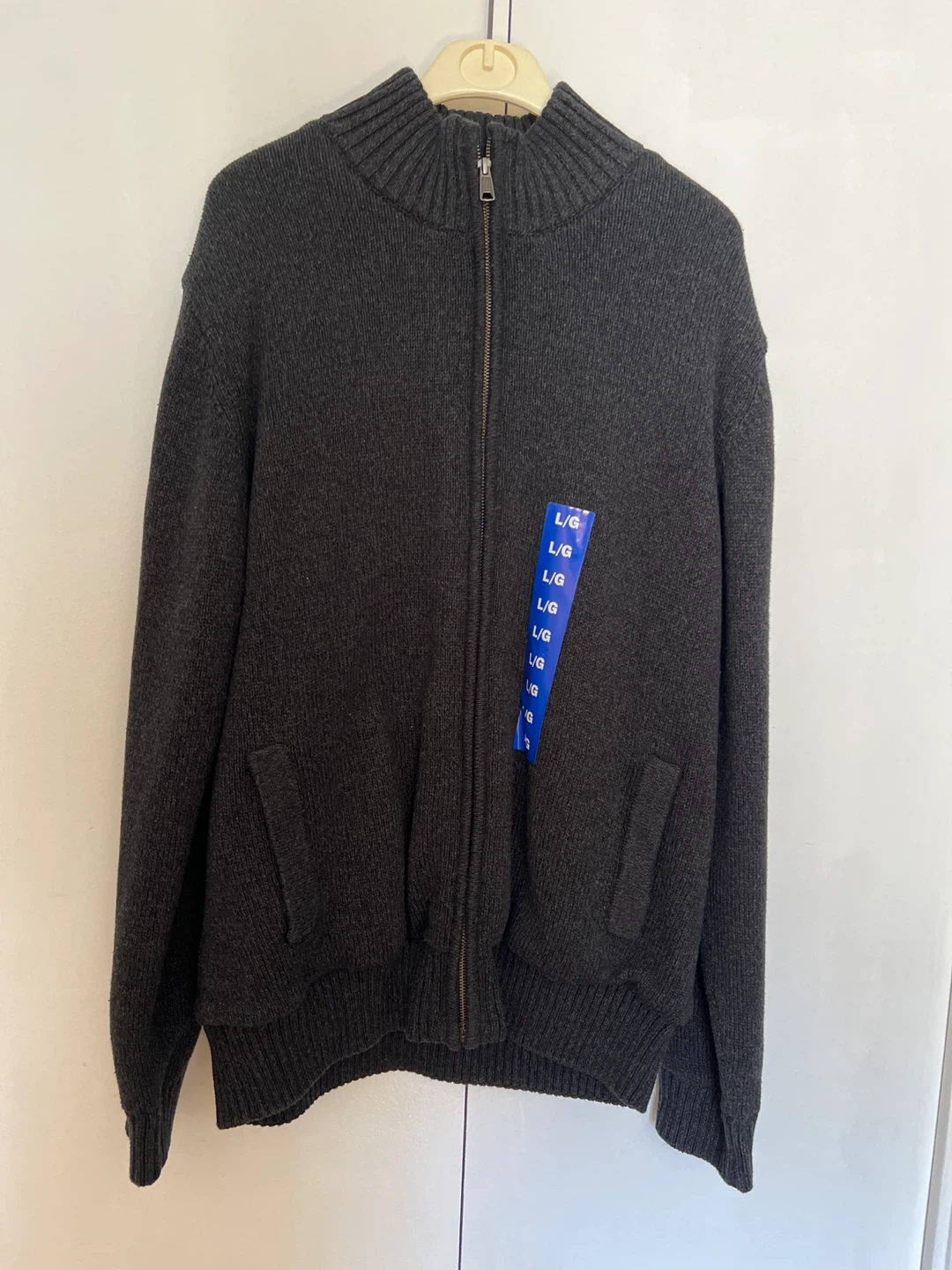 Emanuel Ungaro L/G Gray Zip-Up Cardigan - New