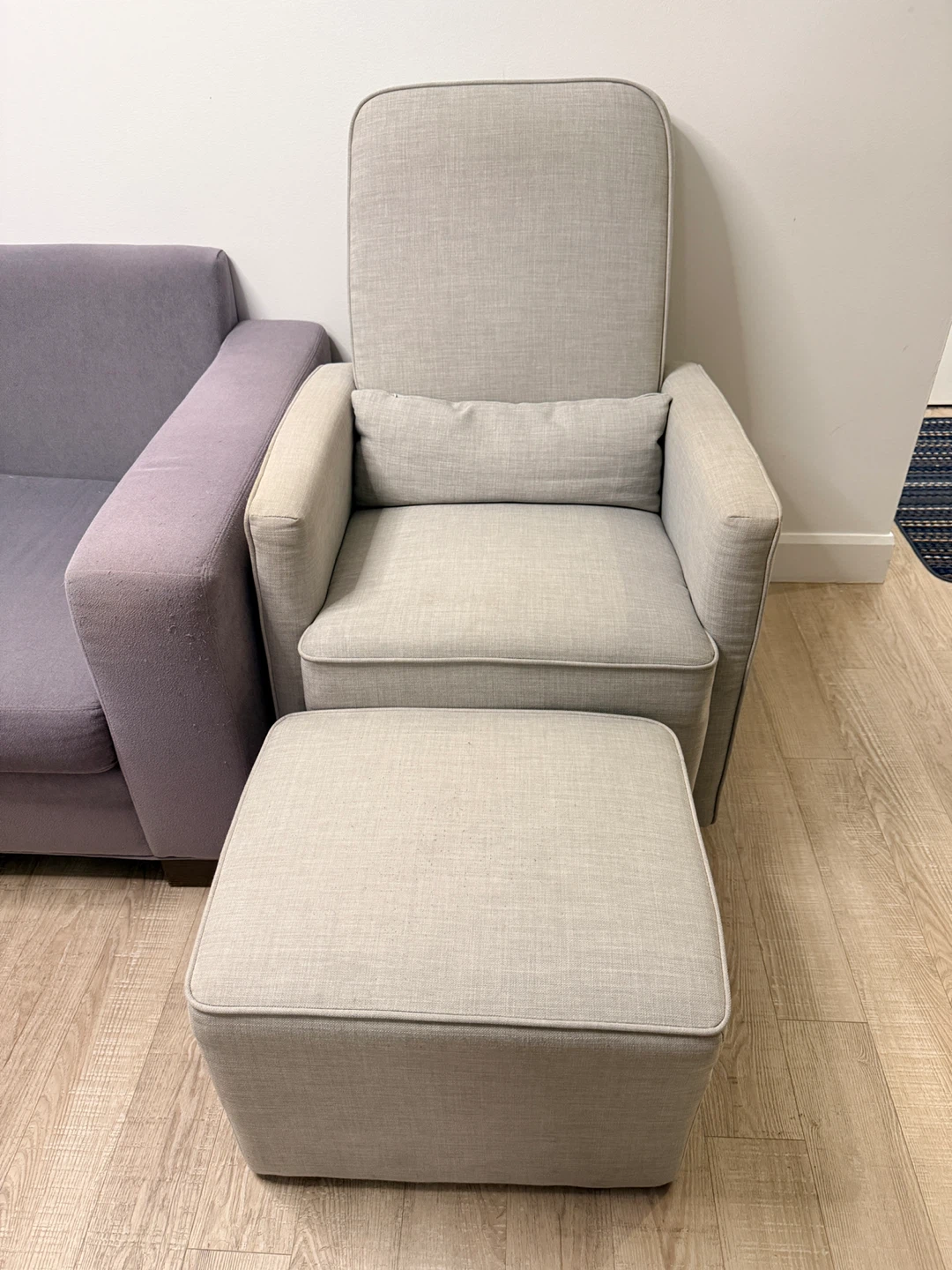 Move out sale:Light Grey Armchair with Ottoman - photo 2