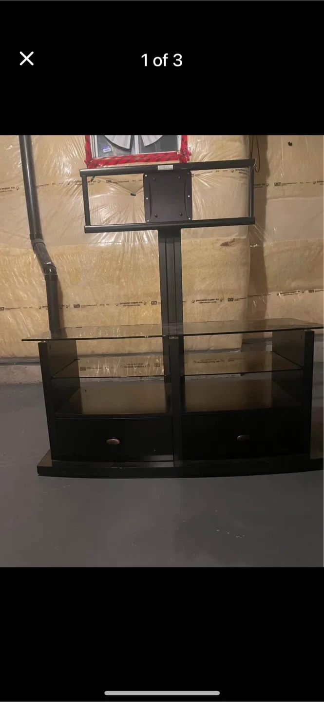 Black TV Stand with Mount image indicator(2)