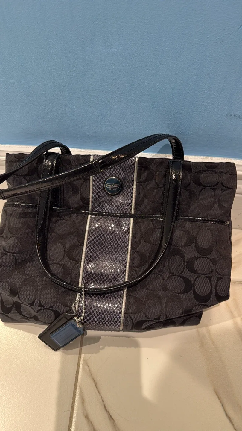 Coach Black Signature Tote Bag thumbnail